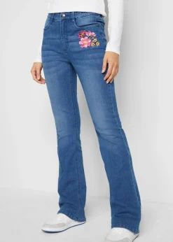 bonprix bonprix Vaqueros bootcut, high waist, cintura cómoda Denim desgastado Discount