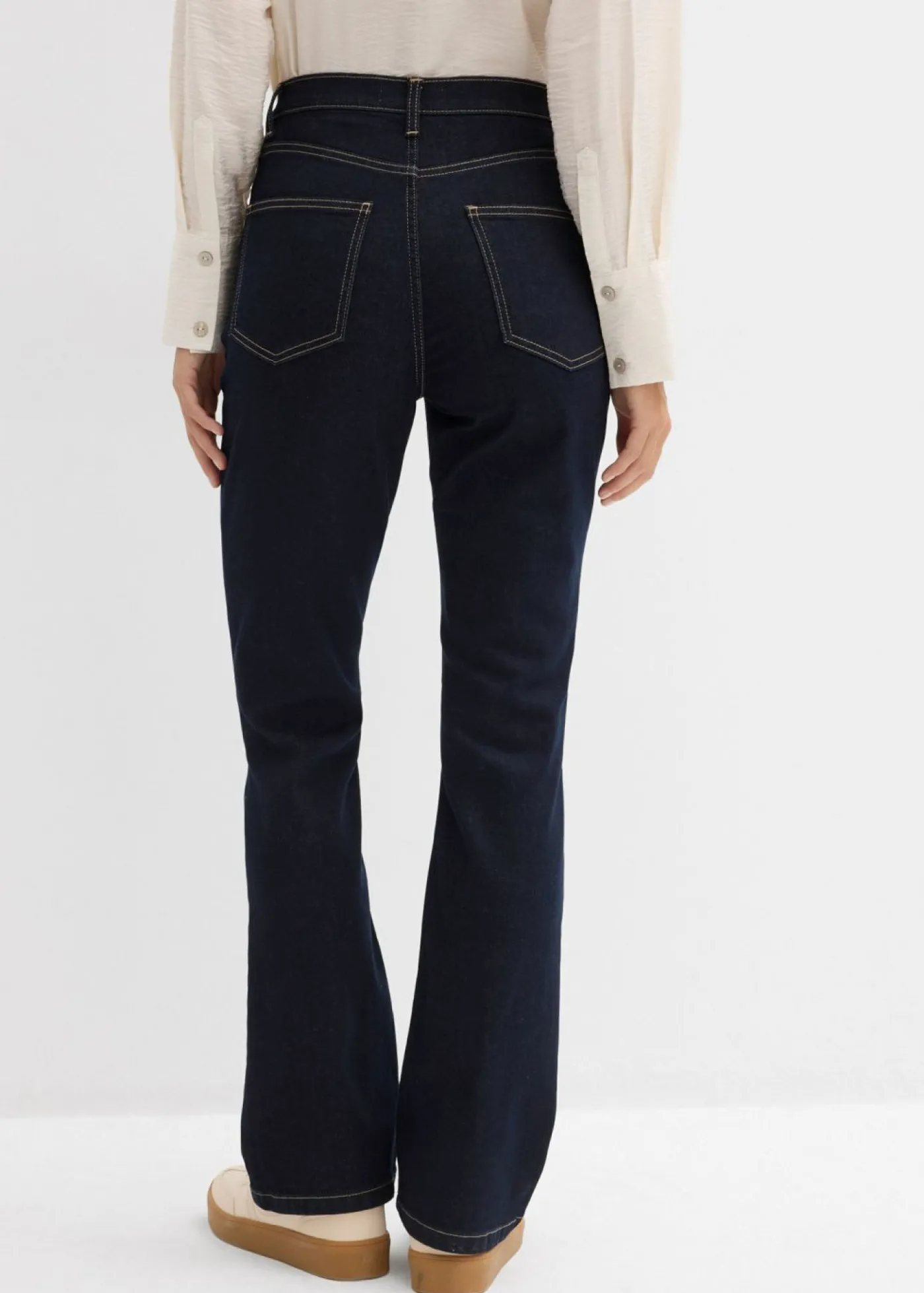bonprix bonprix Vaqueros bootcut, high waist azul oscuro denim usado Discount