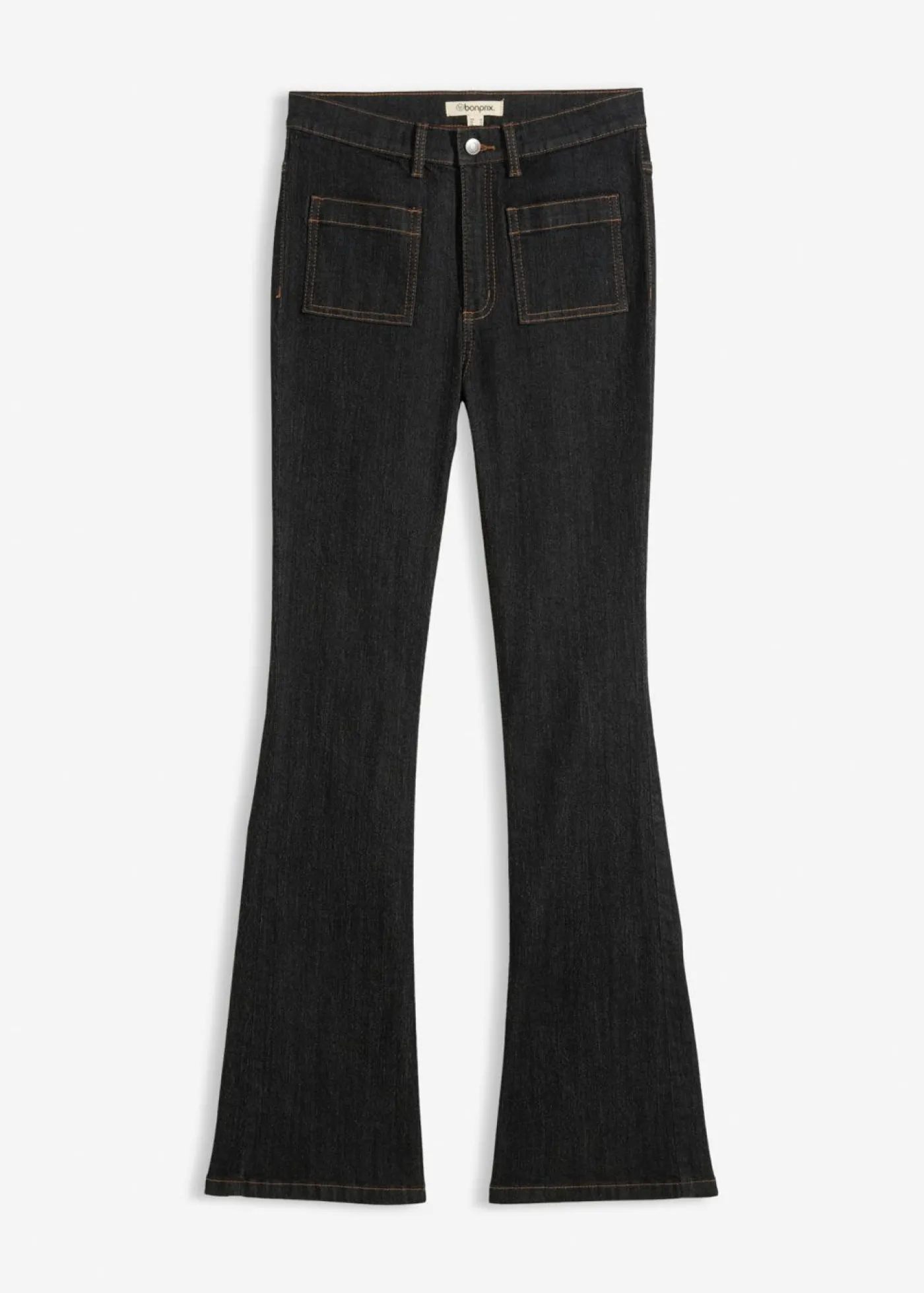 bonprix bonprix Vaqueros bootcut, high waist, cintura cómoda Negro denim