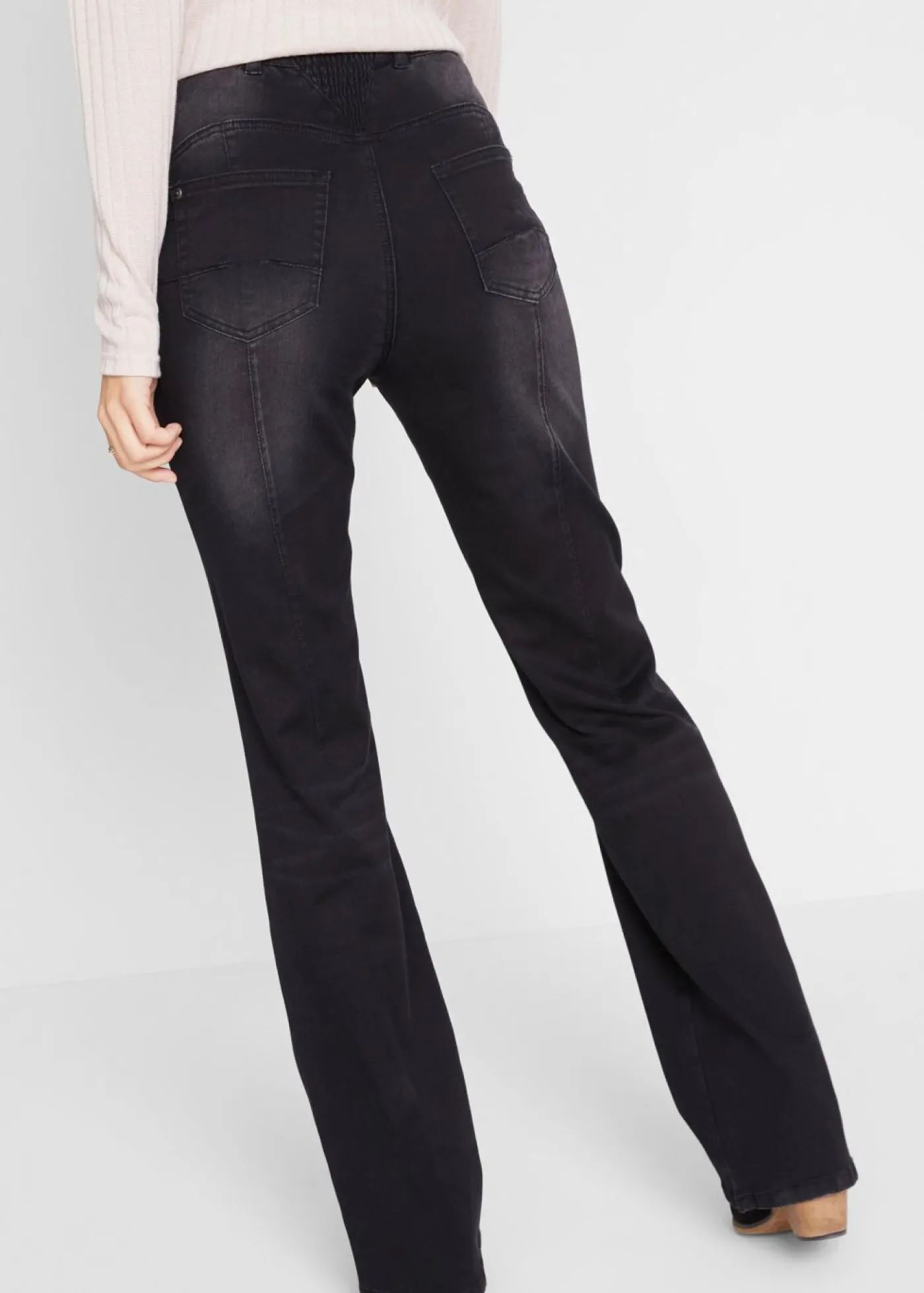 bonprix bonprix Vaqueros bootcut, mid waist, moldeadores denim negro Discount