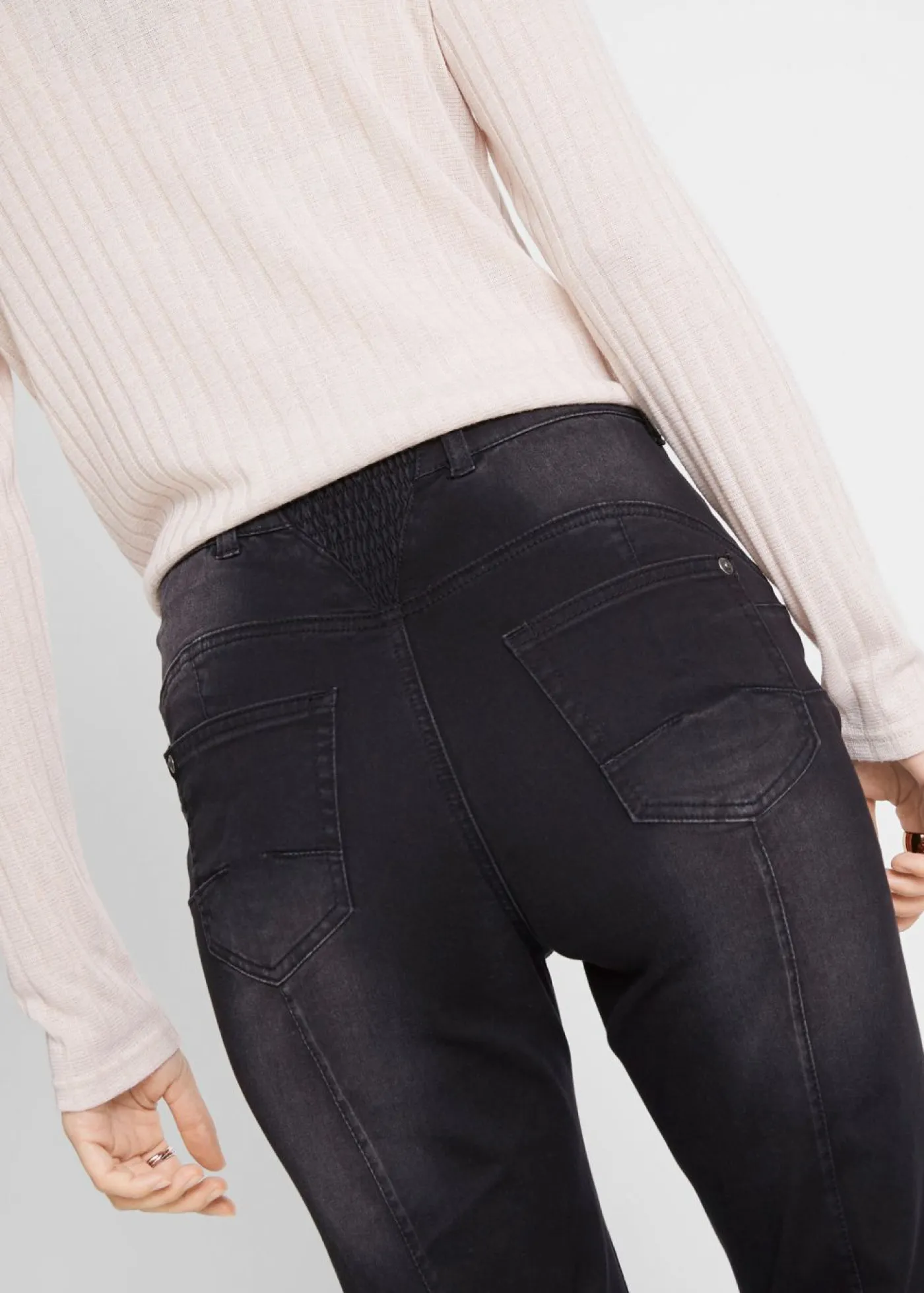 bonprix bonprix Vaqueros bootcut, mid waist, moldeadores denim negro Discount