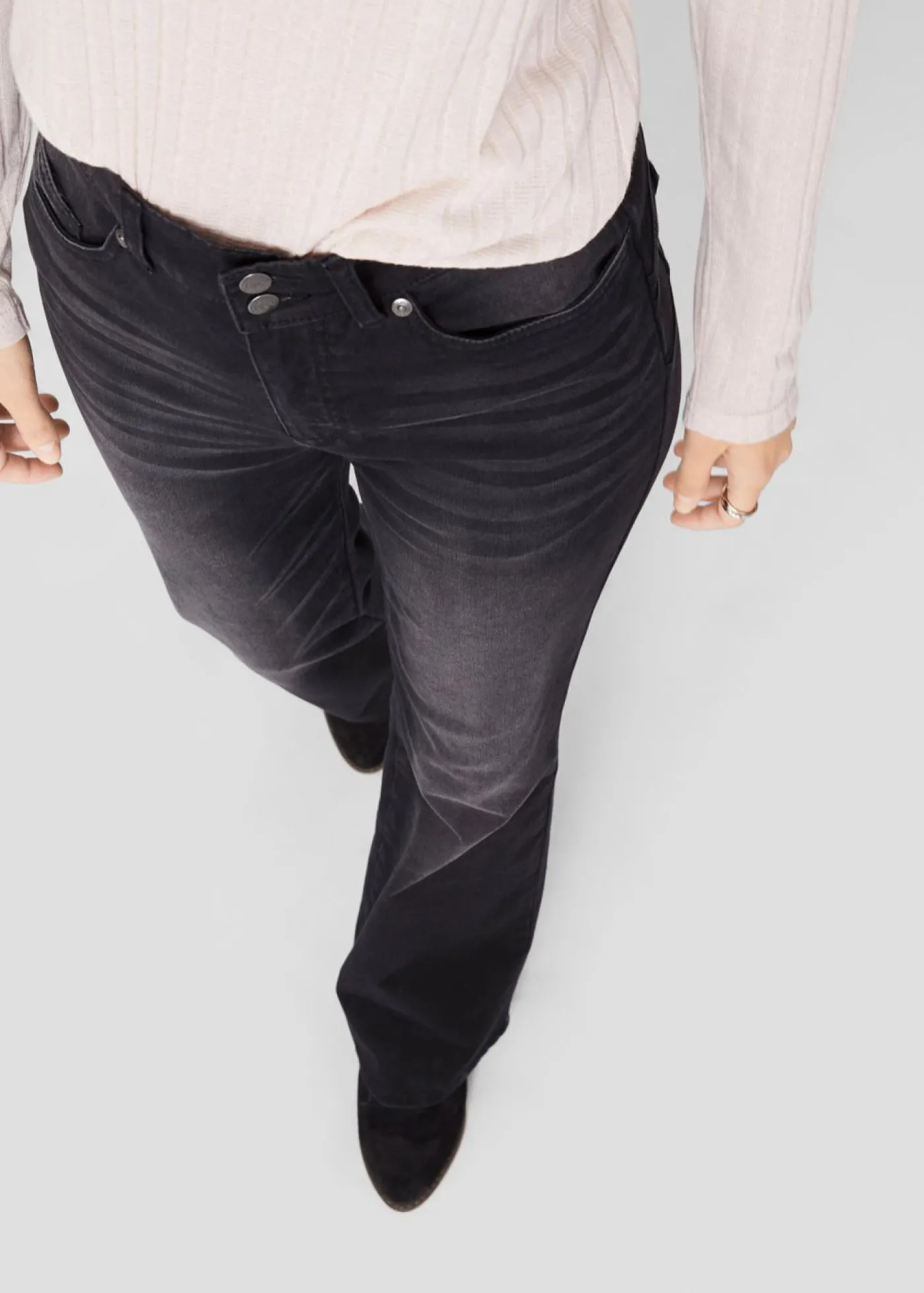 bonprix bonprix Vaqueros bootcut, mid waist, moldeadores denim negro Discount