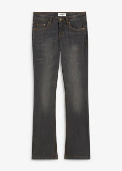 bonprix bonprix Vaqueros bootcut mid waist, elásticos Negro desgastado Discount
