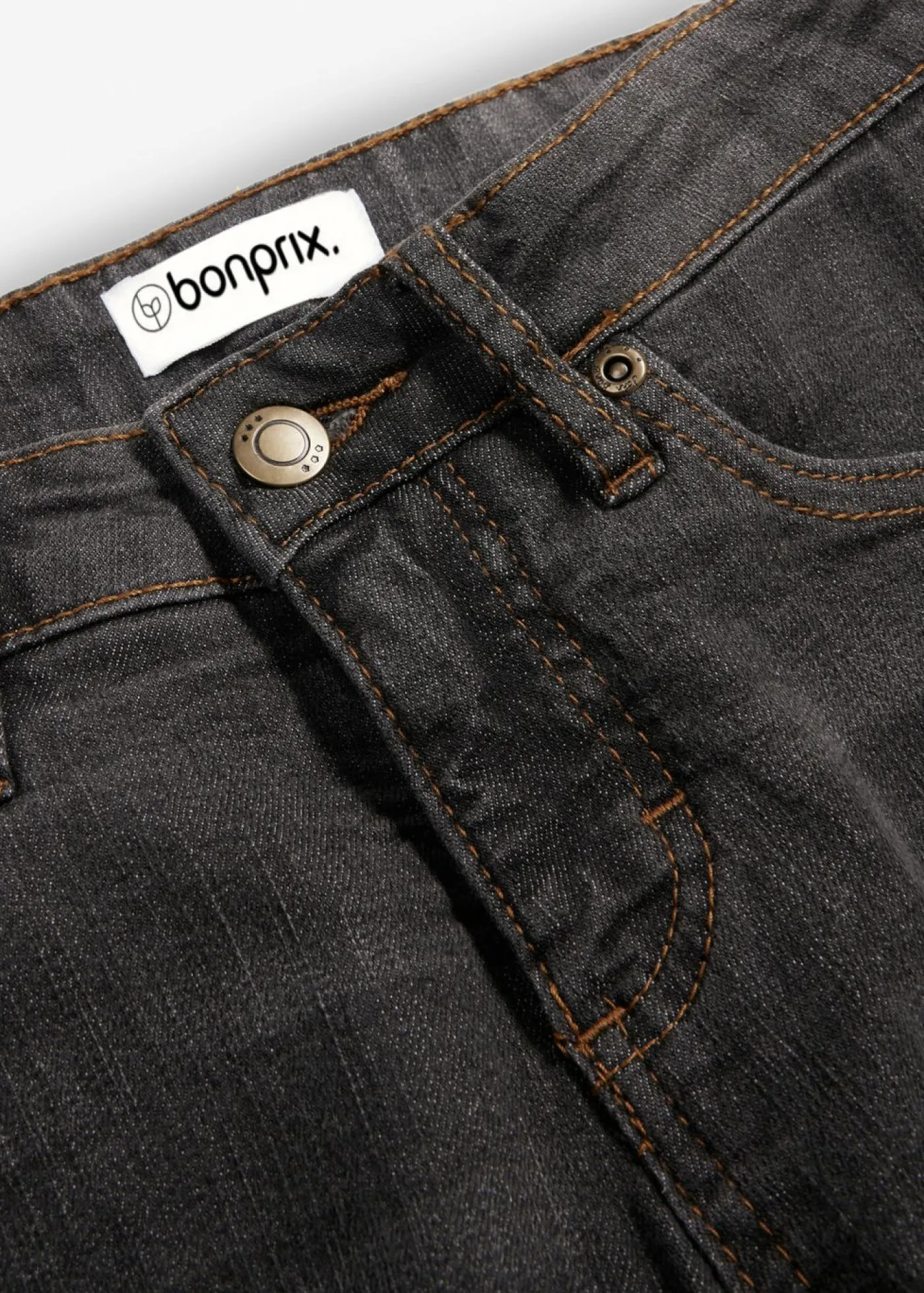bonprix bonprix Vaqueros bootcut mid waist, elásticos Negro desgastado Discount