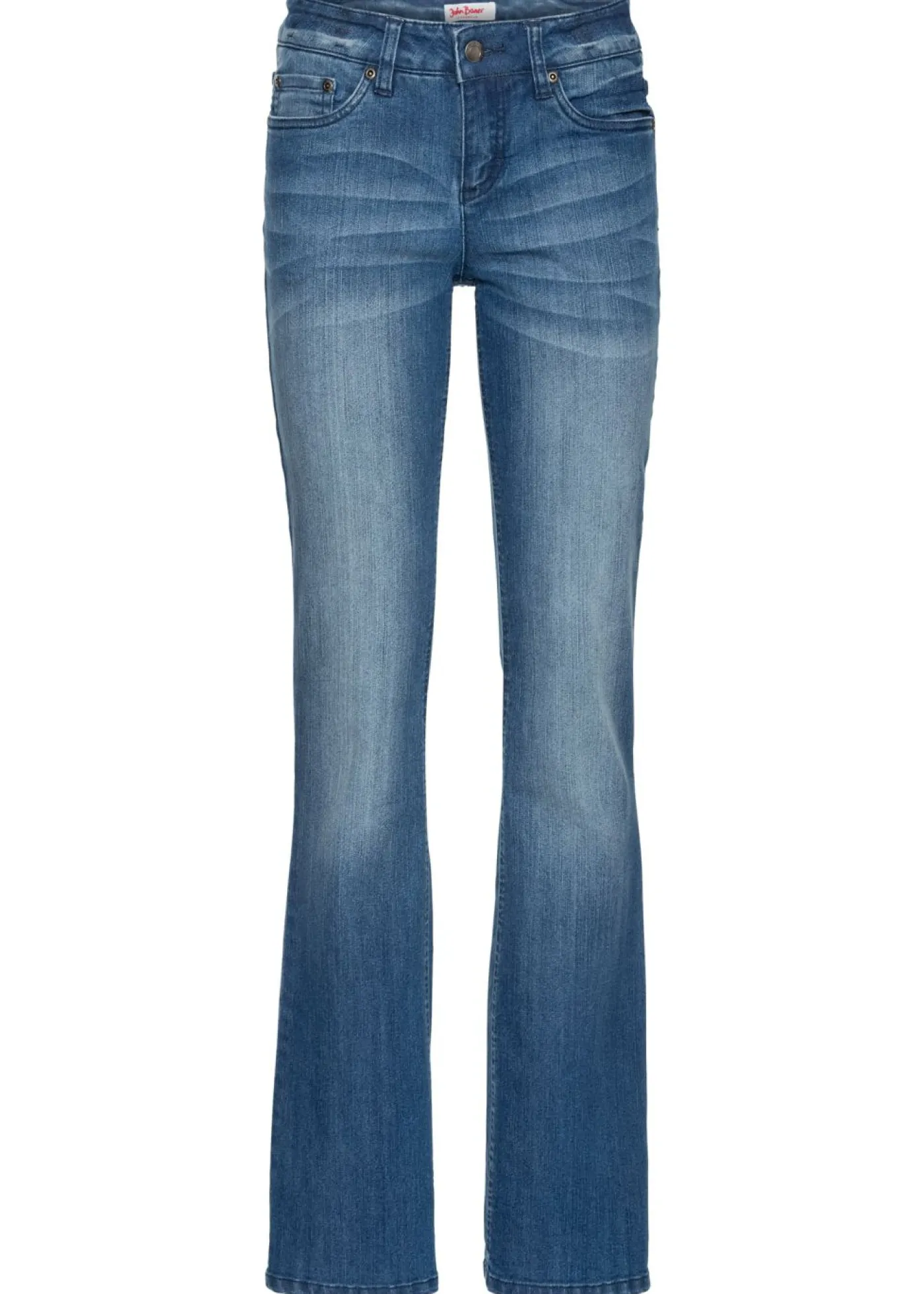 bonprix bonprix Vaqueros bootcut mid waist, elásticos Azul desgastado Sale