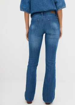 bonprix bonprix Vaqueros bootcut mid waist, elásticos Azul desgastado Sale