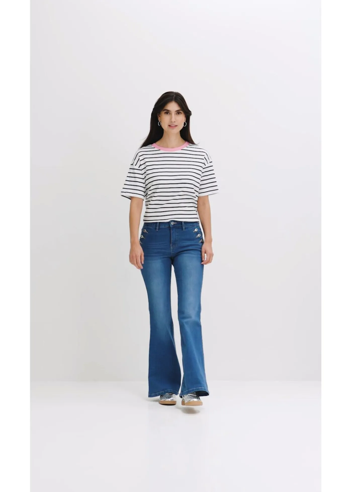 bonprix bonprix Vaqueros bootcut, mid waist, de algodón orgánico Azul piedra Online