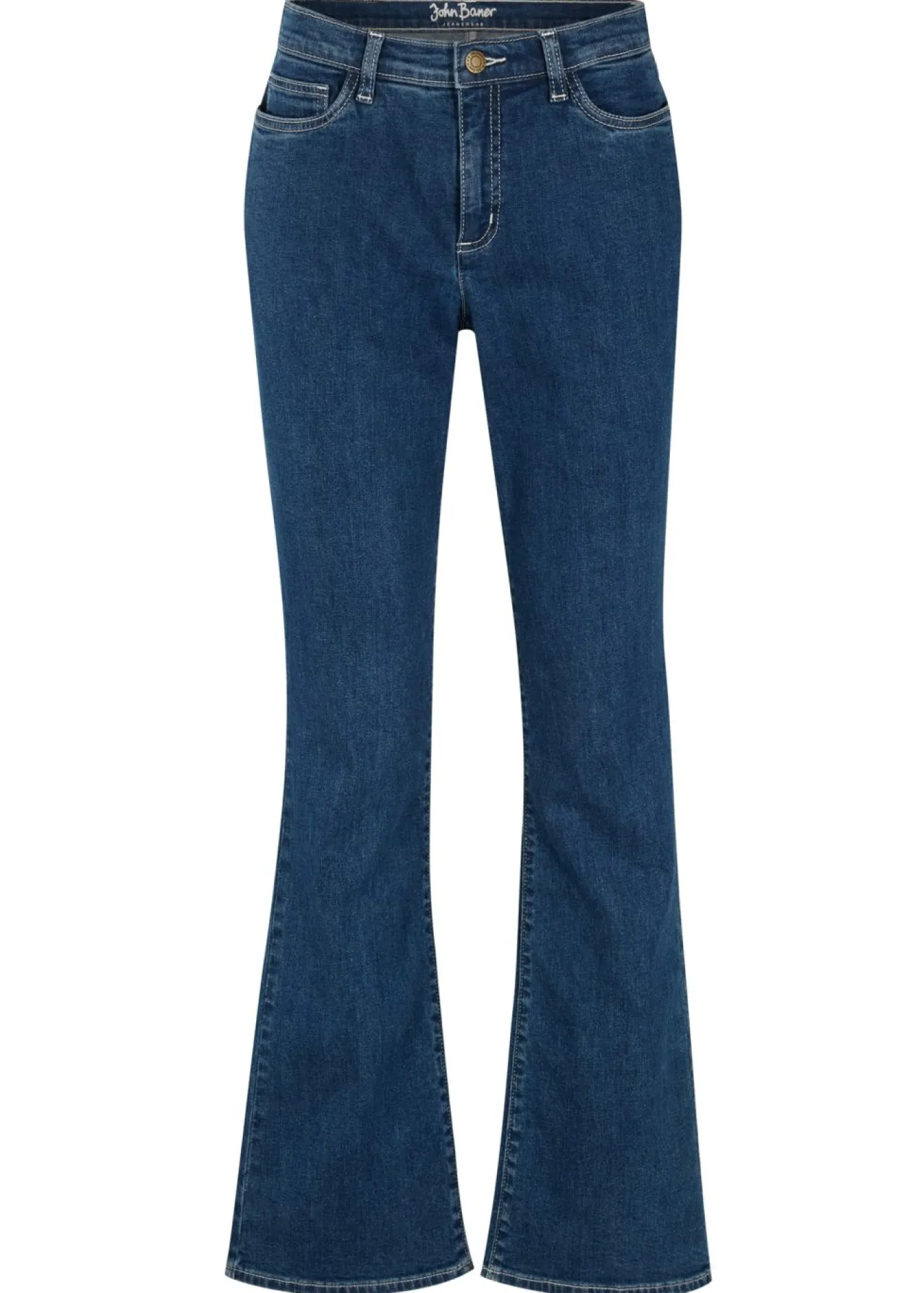 bonprix bonprix Vaqueros bootcut, mid waist, de algodón orgánico Azul Outlet