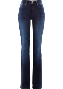bonprix bonprix Vaqueros bootcut, mid waist, moldeadores denim oscuro New
