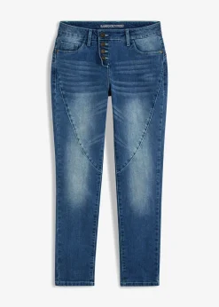 bonprix bonprix Vaqueros boyfriend, low waist, stretch Denim oscuro desgastado Online