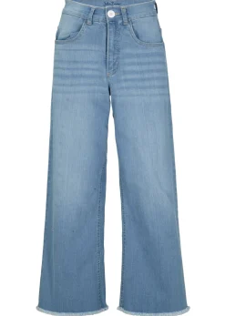bonprix bonprix Vaqueros capri de corte ancho Denim claro desgastado Online