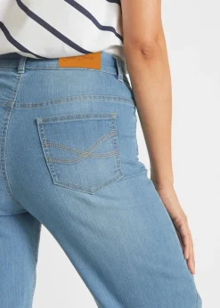 bonprix bonprix Vaqueros capri de corte ancho Denim claro desgastado Online