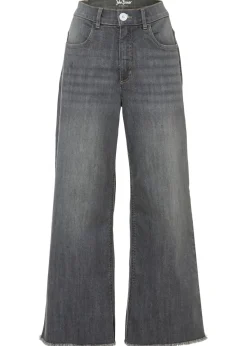 bonprix bonprix Vaqueros capri de corte ancho denim gris Sale
