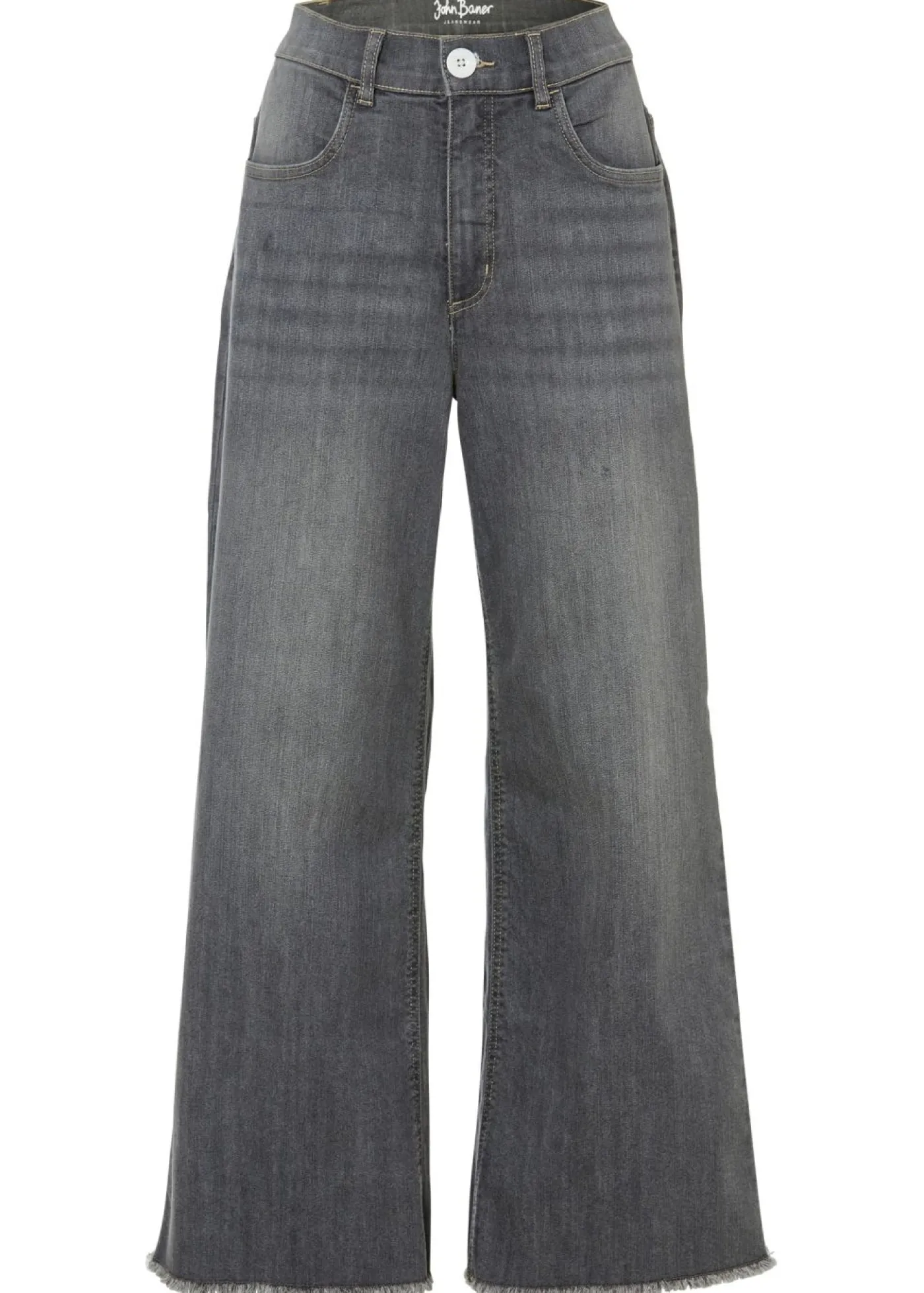 bonprix bonprix Vaqueros capri de corte ancho denim gris Sale