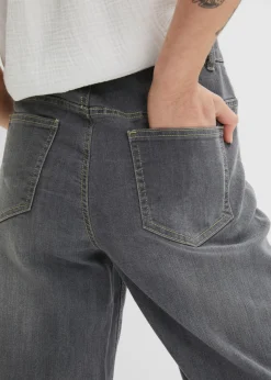 bonprix bonprix Vaqueros capri de corte ancho denim gris Sale