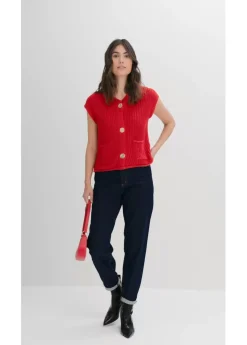 bonprix bonprix Vaqueros capri de talle alto con corte mom Azul oscuro denim Outlet