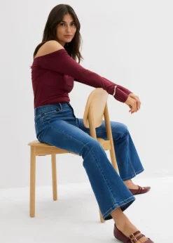 bonprix bonprix Vaqueros con corte bootcut y talle medio denim medio usado Hot