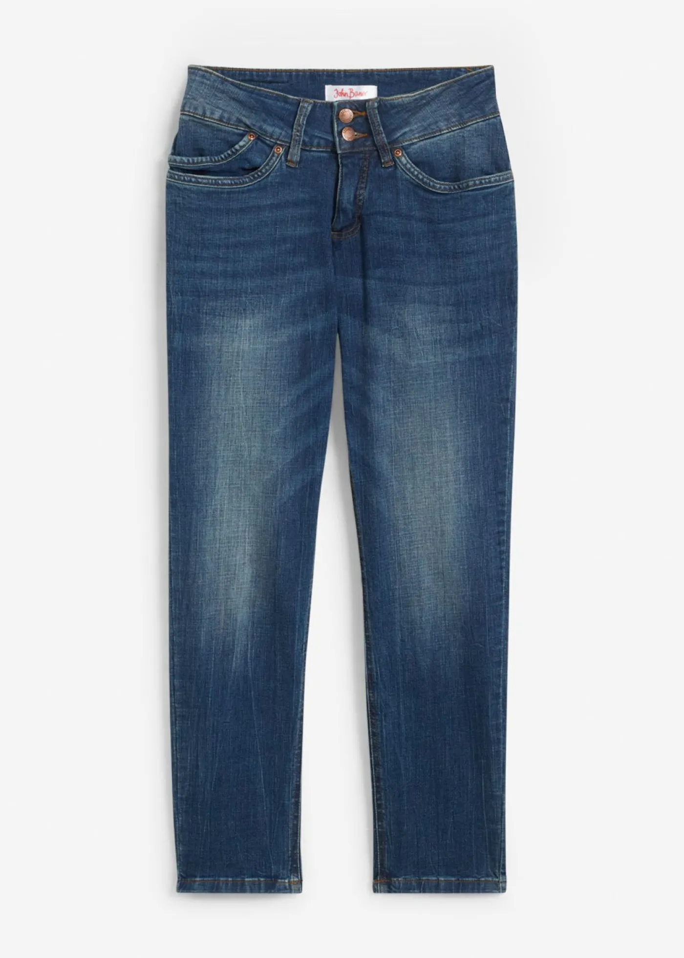 bonprix bonprix Vaqueros con corte mom y talle medio Azul desgastado Outlet