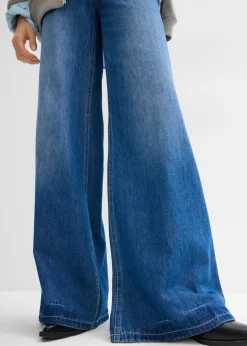 bonprix bonprix Vaqueros con pernera ancha, high waist, largo completo y cintura cómoda Azul piedra usado Hot