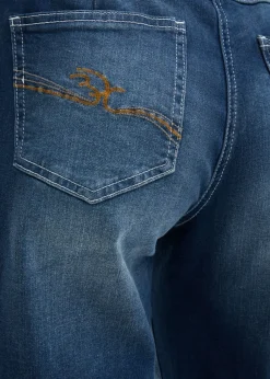 bonprix bonprix Vaqueros con pernera ancha, mid waist, con cintura cómoda Denim desgastado Discount