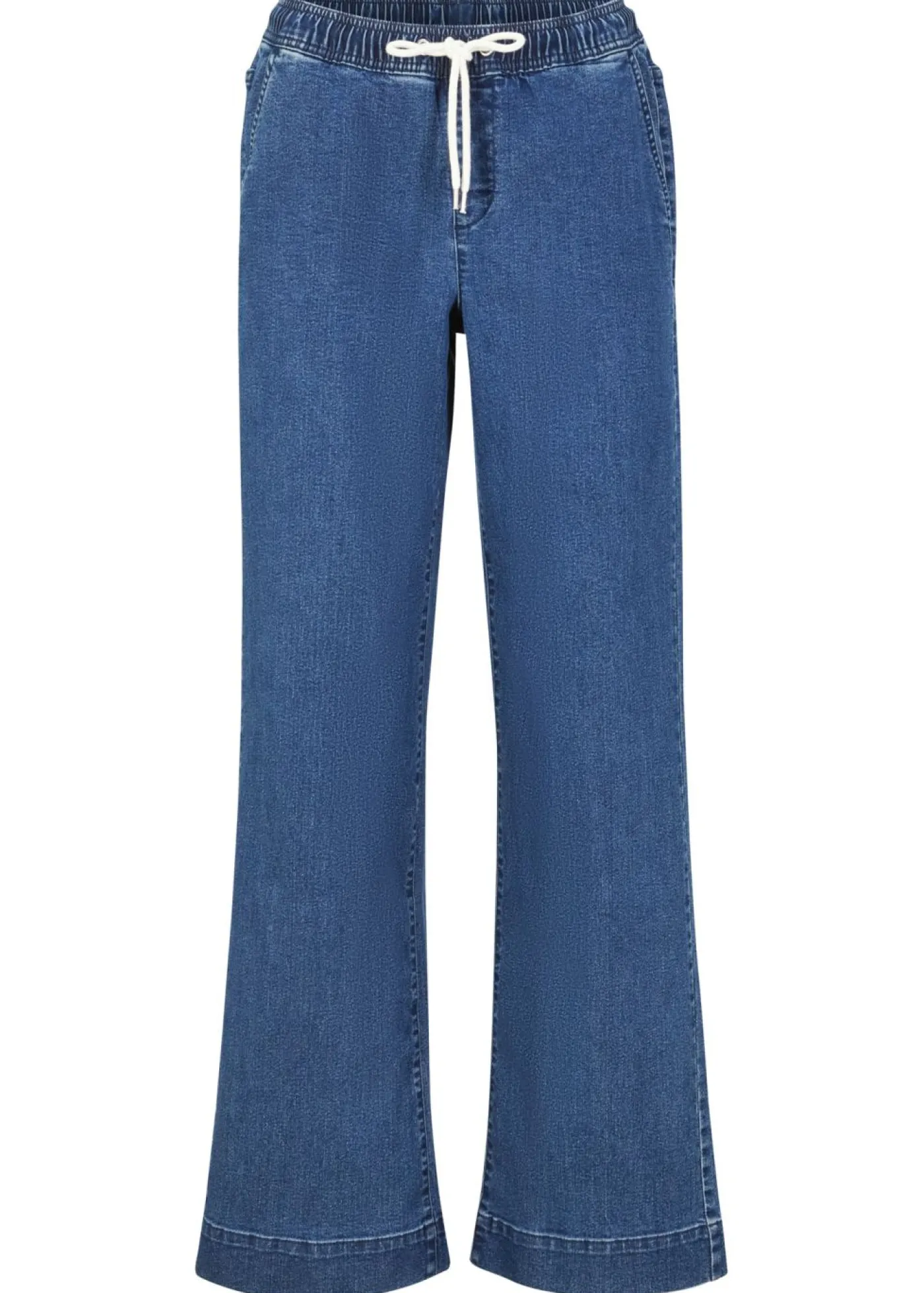 bonprix bonprix Vaqueros con pernera ancha, mid waist, elásticos Denim Clearance