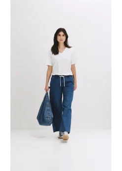 bonprix bonprix Vaqueros con pernera ancha, mid waist, elásticos Denim Clearance