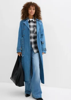 bonprix bonprix Vaqueros con pernera ancha, talle alto y cinturilla cómoda azul medio denim usado Discount