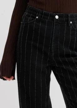 bonprix bonprix Vaqueros con perneras anchas, talle alto y efectos desgastados negro denim usado Best