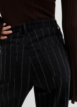 bonprix bonprix Vaqueros con perneras anchas, talle alto y efectos desgastados negro denim usado Best