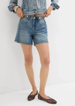 bonprix bonprix Vaqueros cortos poco elásticos con talle medio Azul piedra usado Clearance