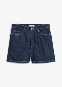 bonprix bonprix Vaqueros cortos poco elásticos con talle alto Azul oscuro denim Online
