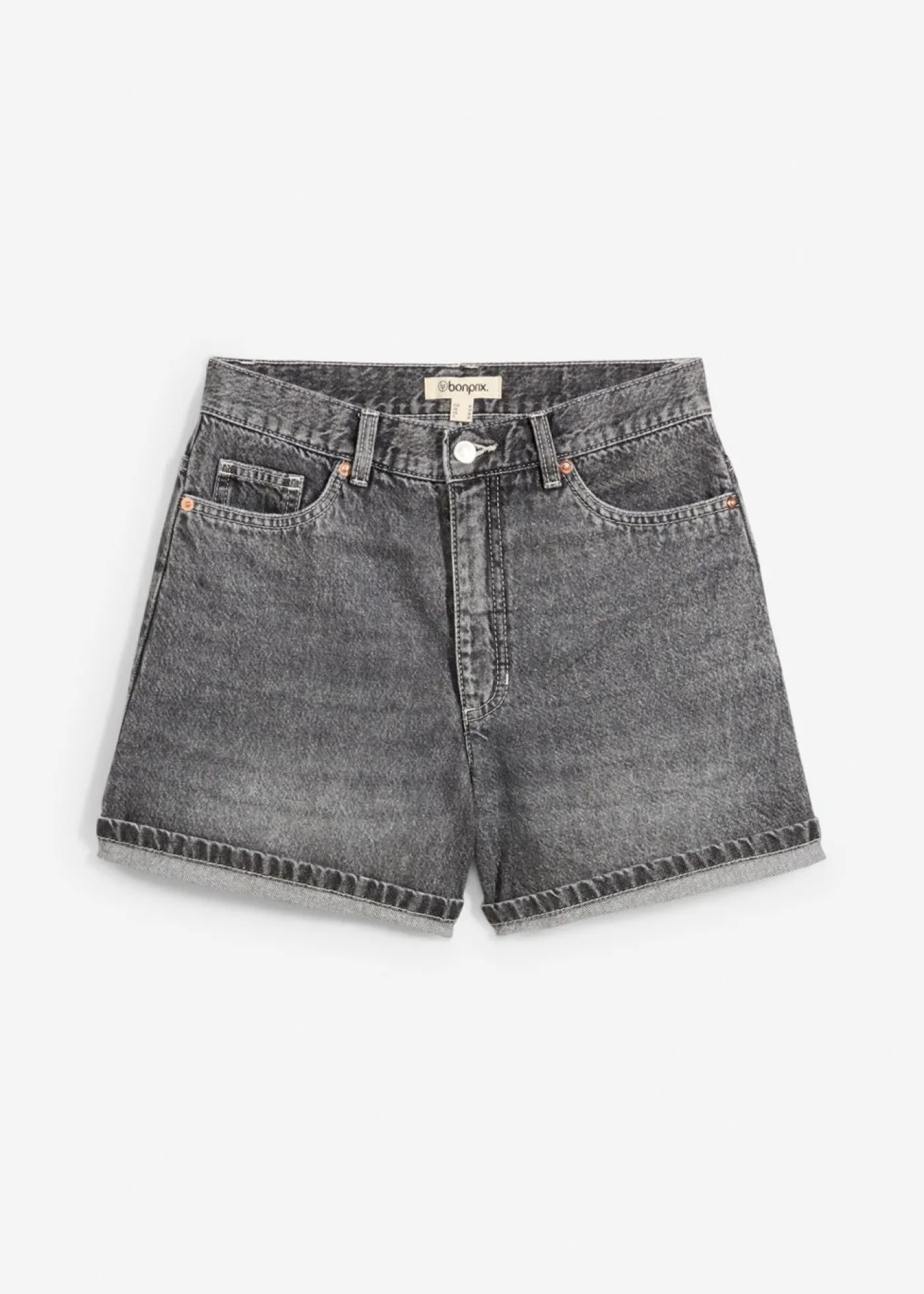 bonprix bonprix Vaqueros cortos poco elásticos con talle alto negro denim usado Clearance