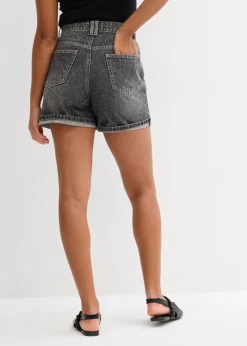 bonprix bonprix Vaqueros cortos poco elásticos con talle alto negro denim usado Clearance