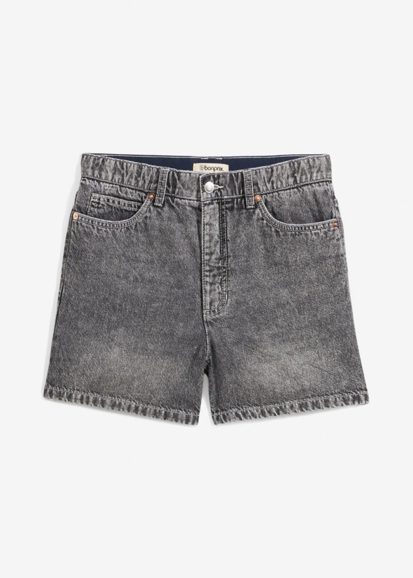 bonprix bonprix Vaqueros cortos poco elásticos con talle alto negro denim usado Outlet