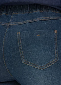 bonprix bonprix Vaqueros de algodón con talle medio y corte slim Azul oscuro vaquero Clearance