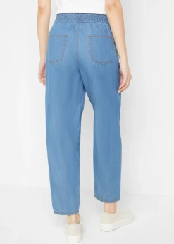 bonprix bonprix Vaqueros de algodón orgánico con talle alto y corte mom azul claro denim New
