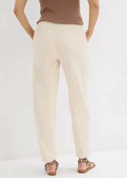 bonprix bonprix Vaqueros de corte barrel, mid waist, cintura cómoda Beige natural Hot