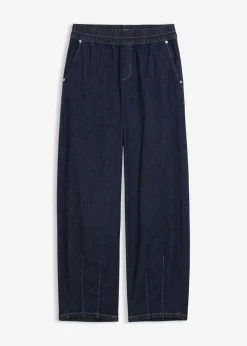 bonprix bonprix Vaqueros de corte barrel con talle medio y cintura cómoda Azul oscuro denim Best