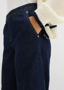 bonprix bonprix Vaqueros de corte barrel con talle medio y cintura cómoda Azul oscuro denim Best