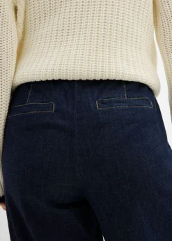 bonprix bonprix Vaqueros de corte barrel con talle medio y cintura cómoda Azul oscuro denim Best