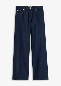 bonprix bonprix Vaqueros de pernera ancha, mid waist Azul oscuro denim Clearance