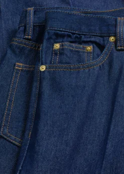 bonprix bonprix Vaqueros de pernera ancha, mid waist Azul oscuro denim Clearance