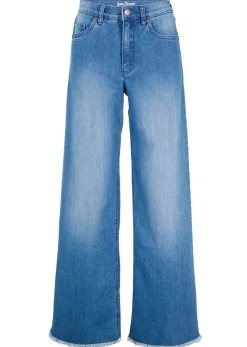 bonprix bonprix Vaqueros de pernera ancha, high waist Azul piedra usado Discount