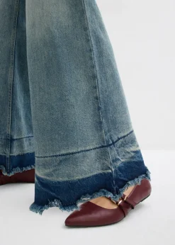 bonprix bonprix Vaqueros de pernera ancha, mid waist denim claro desgastado vintage Clearance