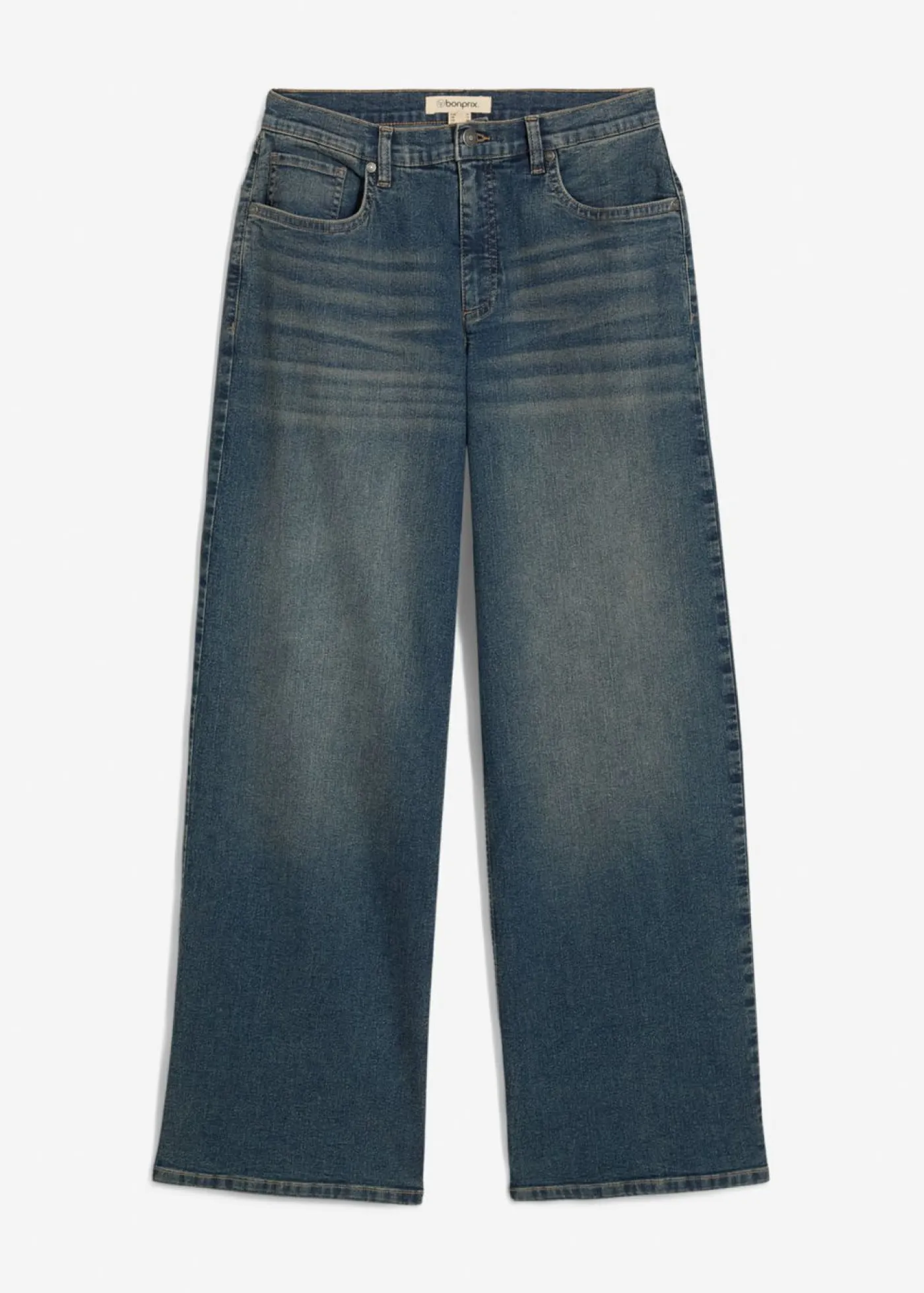 bonprix bonprix Vaqueros de pernera ancha, high waist Denim desgastado