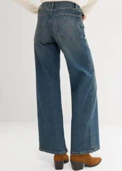 bonprix bonprix Vaqueros de pernera ancha, high waist Denim desgastado