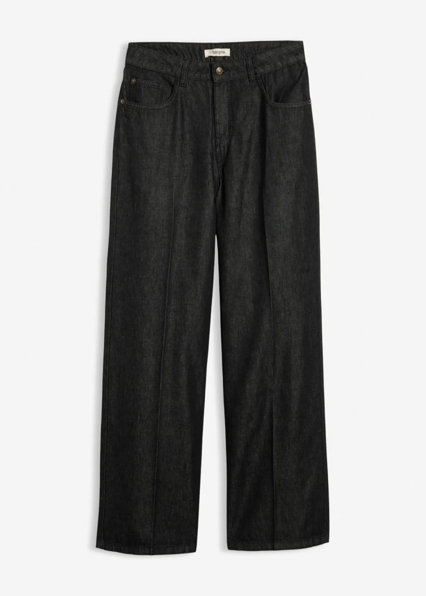 bonprix bonprix Vaqueros de pernera ancha, mid waist negro denim usado Outlet