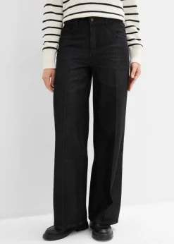 bonprix bonprix Vaqueros de pernera ancha, mid waist negro denim usado Outlet