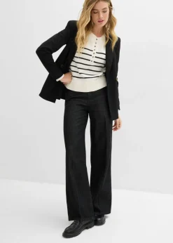 bonprix bonprix Vaqueros de pernera ancha, mid waist negro denim usado Outlet