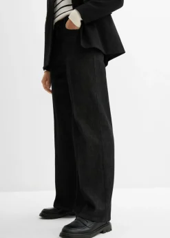 bonprix bonprix Vaqueros de pernera ancha, mid waist negro denim usado Outlet